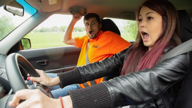 FakeDrivingSchool – Instructor licks cute learners ass