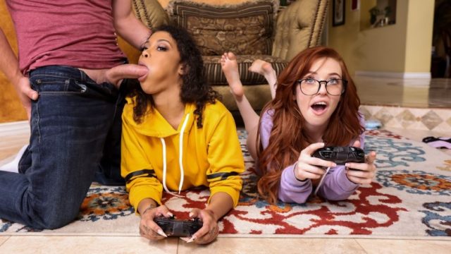 Brazzers – Gamer Girl Threesome Action